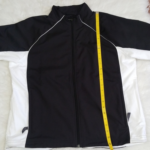 Adidas short sleeves zippered black white jacket - Picture 8 of 8